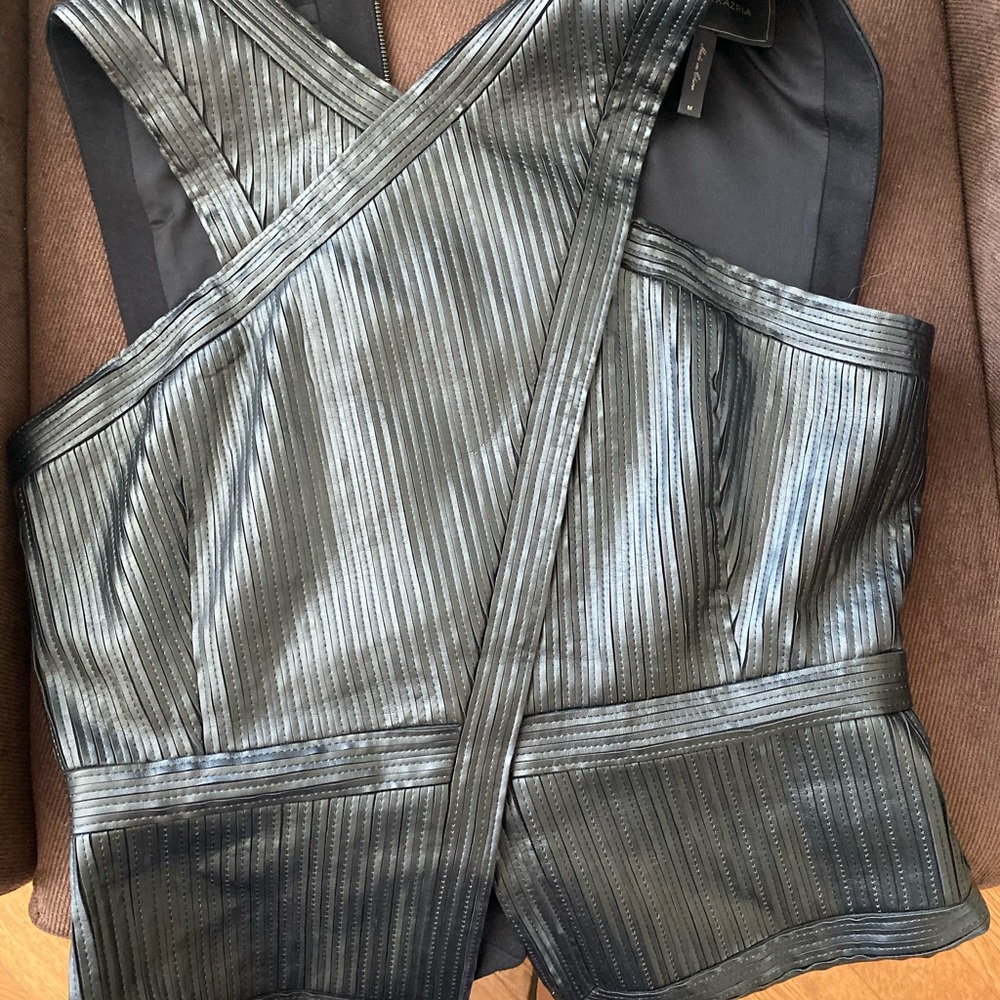 BCBG faux leather vest